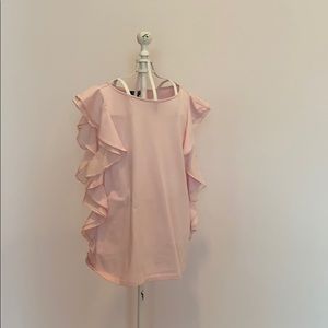 Ruffled baby pink blouse